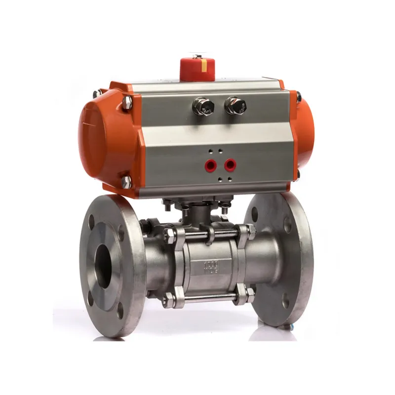 Van bóng mặt bích 3pc với bộ truyền động khí nén PN40